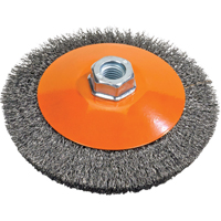 Walter Technologies Pour Surface 13H504 Brosse soucoupe &agrave; fils nou&eacute;s torsad&eacute;s, Dia. 5", Fils 0,02", Arbre 5/8"-11, Acier