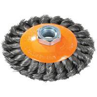Walter Surface Technologies 13H704 Knot-Twisted Saucer Cup Wire Wheel, 7" Dia., 0.02" Fill, 5/8"-11 Arbor, Steel