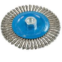 Walter Technologies Pour Surface 13K614 Brosse &agrave; fils &eacute;troits nou&eacute;s et torsad&eacute;s, Dia. 6", Fils 0,02", Arbre 5/8"-11, Aluminium/Acier inoxydable
