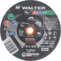 Walter Surface Technologies 15L453 Flexcut Depressed Centre Grinding Wheels, 4-1/2", 36 Grit, Aluminum Oxide, 5/8"-11, 13300 RPM, Type 29