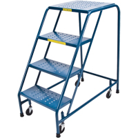KLETON VC133 Rolling Step Ladder, 4 Steps, 18" Step Width, 37" Platform Height, Steel