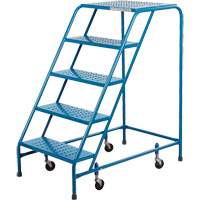 KLETON VC134 Rolling Step Ladder, 5 Steps, 18" Step Width, 46" Platform Height, Steel