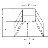 Crossover Ladder, 66-1/2" Overall Span, 30" H x 36" D, 24" Step Width  VC443 | TENAQUIP