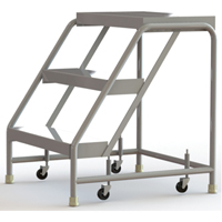 Rolling Ladder, 3 Steps, 24" Step Width, 30" Platform Height, Aluminum VC475 | TENAQUIP
