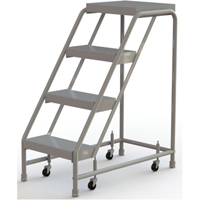 Rolling Ladder, 4 Steps, 16" Step Width, 40" Platform Height, Aluminum VC476 | TENAQUIP