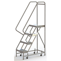 Rolling Ladder, 4 Steps, 16" Step Width, 40" Platform Height, Aluminum VC482 | TENAQUIP