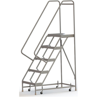 Rolling Ladder, 5 Steps, 24" Step Width, 50" Platform Height, Aluminum VC485 | TENAQUIP