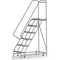 Rolling Ladder, 6 Steps, 24" Step Width, 60" Platform Height, Aluminum VC487 | TENAQUIP