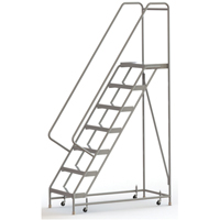 Tri-Arc Manufacturing WLAR107244 Rolling Ladder, 7 Steps, 24" Step Width, 70" Platform Height, Aluminum