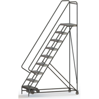 Tri-Arc Manufacturing WLAR109244 &eacute;chelles roulantes, 9 marches, Largeur de la marche 24", Hauteur de la plateforme 90", Aluminium