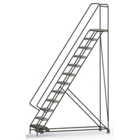 Tri-Arc Manufacturing WLAR112244 Rolling Ladder, 12 Steps, 24" Step Width, 120" Platform Height, Aluminum