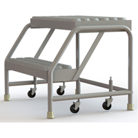 Rolling Ladder, 2 Steps, 24" Step Width, 20" Platform Height, Aluminum VC498 | TENAQUIP