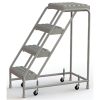 Rolling Ladder, 4 Steps, 16" Step Width, 40" Platform Height, Aluminum VC501 | TENAQUIP