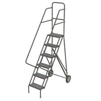 Tri-Arc Manufacturing KDRF106166 Steel Rolling Ladder, 6 Steps, 16" Step Width, 60" Platform Height, Steel