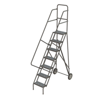 Rolling Ladder, 7 Steps, Serrated, 70" High  VC534 | TENAQUIP