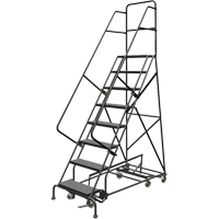 All Directional Rolling Ladder, 8 Steps, 24" Step Width, 80" Platform Height, Steel  VC541 | TENAQUIP