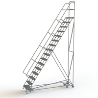 All Directional Rolling Ladder, 16 Steps, 24" Step Width, 160" Platform Height, Steel  VC559 | TENAQUIP