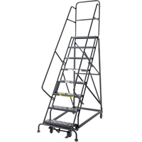 Tri-Arc Manufacturing KDHD108246 Heavy Duty Rolling Ladder, 8 Steps, 24" Step Width, 80" Platform Height, Steel