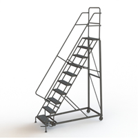 Tri-Arc Manufacturing KDHD110246 Heavy Duty Rolling Ladder, 10 Steps, 24" Step Width, 100" Platform Height, Steel
