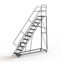 Tri-Arc Manufacturing KDHS112246 Heavy Duty Safety Slope Ladder, 12 Steps, Perforated, 50° Incline, 120" High