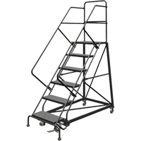 Safety Slope Rolling Ladder, 6 Steps, Perforated, 50° Incline, 60" High  VC607 | TENAQUIP