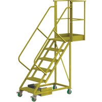 Cantilever Rolling Ladder, Unsupported, 6 Steps, 20" Platform Depth, 60" Platform Height  VC662 | TENAQUIP