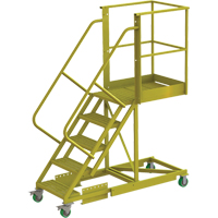 Cantilever Rolling Ladder, Supported, 5 Steps, 30" Platform Depth, 50" Platform Height  VC671 | TENAQUIP