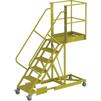 Cantilever Rolling Ladder, Supported, 6 Steps, 30" Platform Depth, 60" Platform Height  VC667 | TENAQUIP