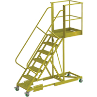 Tri-Arc Manufacturing UCS500730246 Cantilever Rolling Ladder, Supported, 7 Steps, 30" Platform Depth, 70" Platform Height