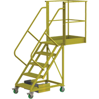 Tri-Arc Manufacturing UCU500530242 Cantilever Rolling Ladder, Unsupported, 5 Steps, 30" Platform Depth, 50" Platform Height
