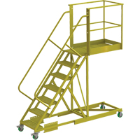 Tri-Arc Manufacturing UCS500740242 Cantilever Rolling Ladder, Supported, 7 Steps, 40" Platform Depth, 70" Platform Height
