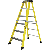Featherlite 6408-XW Escabeaux industriels extra larges et robustes (s&eacute;rie 6400-XW), 8', Fibre de verre, Capacit&eacute; 300 lb, Type 1A