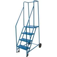 Rolling Step Ladder, 4 Steps, 18" Step Width, 37" Platform Height, Steel VD441 | TENAQUIP