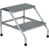Aluminum Step Stand, 2 Step(s), 22-13/16" W x 24-9/16" L x 20" H, 500 lbs. Capacity  VD457 | TENAQUIP