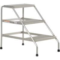 Aluminum Step Stand, 3 Step(s), 22-13/16" W x 34-9/16" L x 30" H, 500 lbs. Capacity  VD459 | TENAQUIP