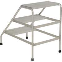 Aluminum Step Stand, 3 Step(s), 22-13/16" W x 34-9/16" L x 30" H, 500 lbs. Capacity  VD459 | TENAQUIP