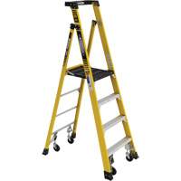 Heavy-Duty Rolling Podium Ladder, 3 Steps, 27-3/5" Step Width, 48" Platform Height, Fibreglass  VD476 | TENAQUIP