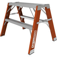 Buildman™ Step-up Workbench, 2' H x 33.5" W x 25.75" D, 300 lbs. Capacity, Fibreglass  VD699 | TENAQUIP