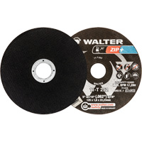 Walter Technologies Pour Surface 11T252 Meules &agrave; tronçonner renforc&eacute;es Zip+ pour meuleuse &agrave; angle droit, 5" x 1/16", Arbre de 7/8", Type 1, Alumine de zirconium, 12 200 Tr/min