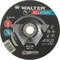 Walter Technologies Pour Surface 08C702 Meule &agrave; moyeu d&eacute;port&eacute; ALLSTEEL Xtra, 7" x 1/8", Arbre 7/8", Type 27