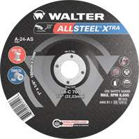Walter Technologies Pour Surface 08C700 Meule &agrave; moyeu d&eacute;port&eacute; ALLSTEEL Xtra, 7" x 1/4", Arbre 7/8", Type 27