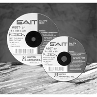 United Abrasives Inc. 22073 Meule &agrave; tronçonner, 5" x 0,045", Arbre de 7/8", Type 27, Oxyde d'aluminium/C&eacute;ramique, 12 200 Tr/min