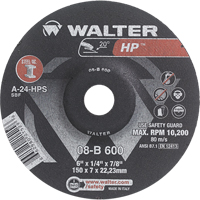 Walter Technologies Pour Surface 08B710 Meule &agrave; moyeu d&eacute;port&eacute; HP, 7" x 1/4", Arbre 7/8", Type 27