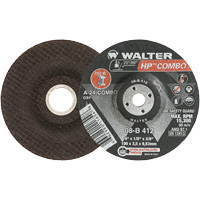 Walter Surface Technologies 08B412 HP Combo Depressed Center Combination Wheel, 4" x 1/8", 3/8" Arbor, Type 27
