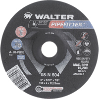Walter Surface Technologies 08N454 PIPEFITTER Grinding Wheel, 4-1/2" x 5/32", 7/8" Arbor, Type 27