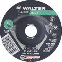 Walter Technologies Pour Surface 08L502 Meules &agrave; moyeu d&eacute;port&eacute; - Aluminium type 27, 5" x 1/8", Arbre de 7/8", Type 27