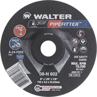 Walter Technologies Pour Surface 08N502 Meule PIPEFITTER, 5" x 1/8", Arbre 7/8", Type 27