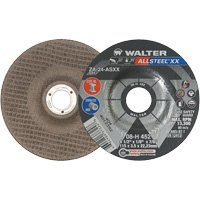 Walter Technologies Pour Surface 08H452 Meules &agrave; moyeu d&eacute;port&eacute; ALLSTEEL XX, 4-1/2" x 1/8", Arbre de 7/8", Type 27, Alumine de zirconium, 13 300 Tr/min