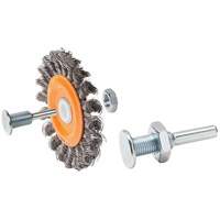 Walter Surface Technologies 13C303 Reversible Mounted Knot-Twisted Wire Wheel, 3" Dia., 0.0118" Fill, 1/2" Arbor, Steel