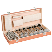 Dimar WPF-SET-29 Trousses de m&egrave;ches Forstner Woodpecker dans un boîtier en bois, 29 morceaux, Acier &agrave; haute teneur en carbone